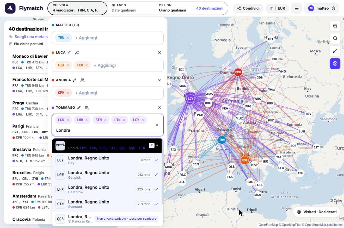 London search: the five airports selected